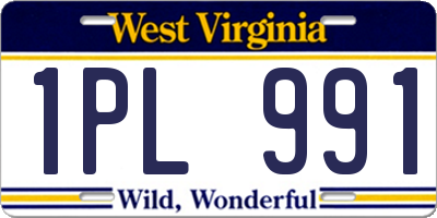 WV license plate 1PL991