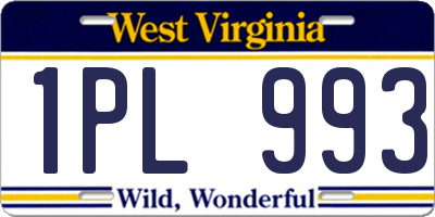WV license plate 1PL993