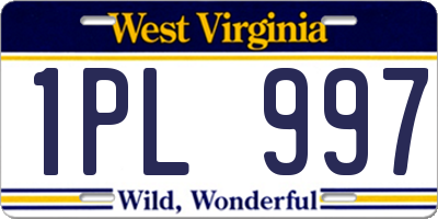 WV license plate 1PL997