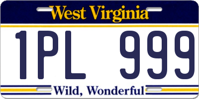 WV license plate 1PL999