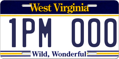 WV license plate 1PM000