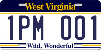 WV license plate 1PM001