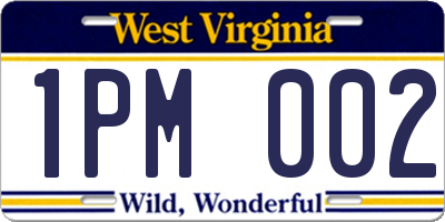 WV license plate 1PM002