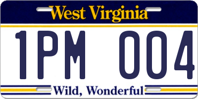WV license plate 1PM004