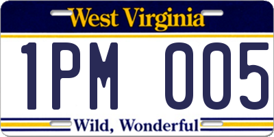 WV license plate 1PM005