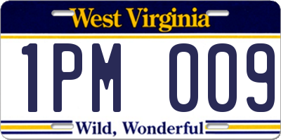 WV license plate 1PM009
