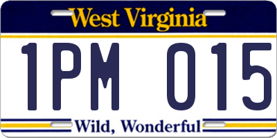 WV license plate 1PM015