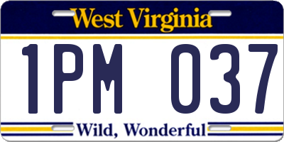 WV license plate 1PM037