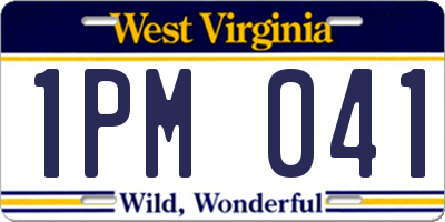 WV license plate 1PM041