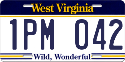 WV license plate 1PM042