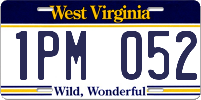 WV license plate 1PM052