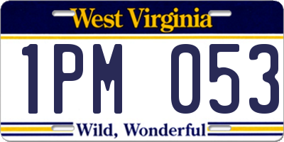 WV license plate 1PM053
