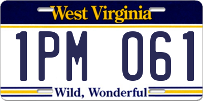 WV license plate 1PM061