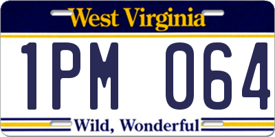 WV license plate 1PM064