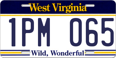 WV license plate 1PM065