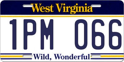 WV license plate 1PM066