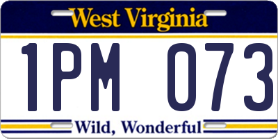 WV license plate 1PM073