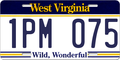 WV license plate 1PM075