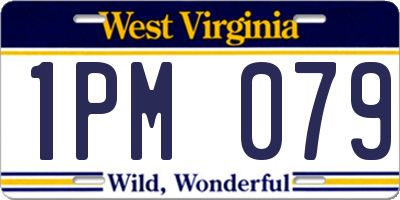 WV license plate 1PM079