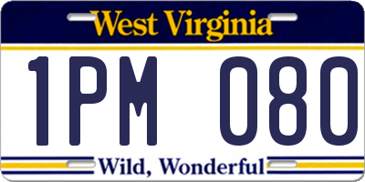 WV license plate 1PM080