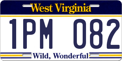 WV license plate 1PM082