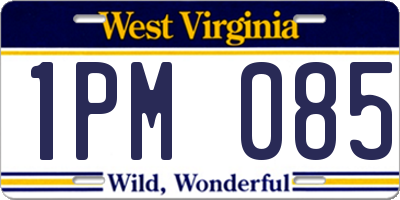 WV license plate 1PM085