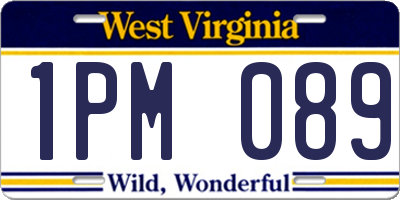 WV license plate 1PM089