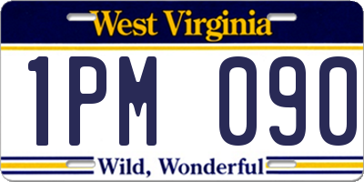 WV license plate 1PM090