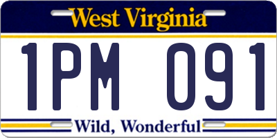 WV license plate 1PM091