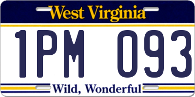 WV license plate 1PM093