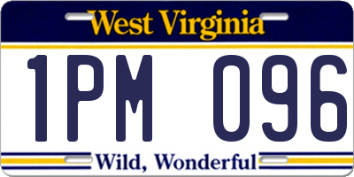 WV license plate 1PM096