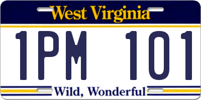 WV license plate 1PM101