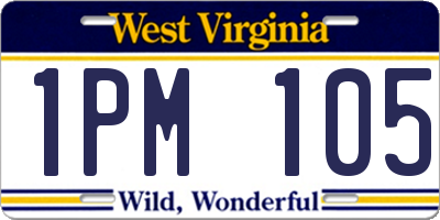 WV license plate 1PM105