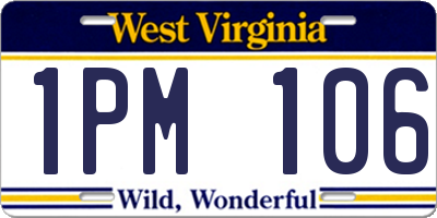 WV license plate 1PM106