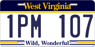 WV license plate 1PM107