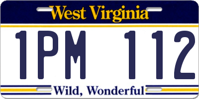 WV license plate 1PM112