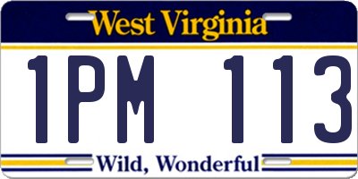 WV license plate 1PM113