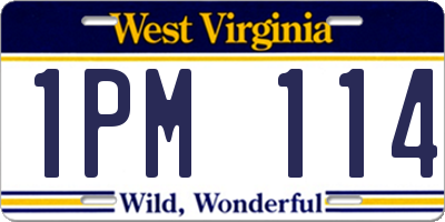 WV license plate 1PM114