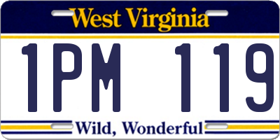 WV license plate 1PM119