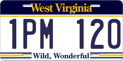 WV license plate 1PM120