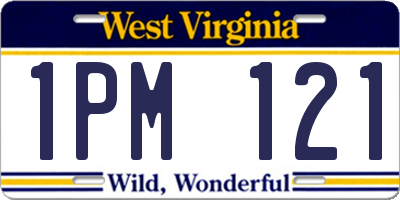 WV license plate 1PM121