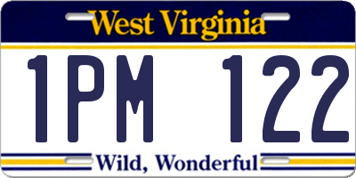 WV license plate 1PM122