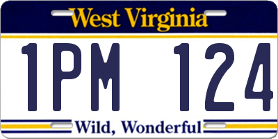 WV license plate 1PM124
