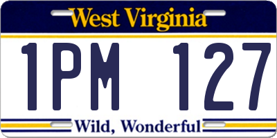 WV license plate 1PM127