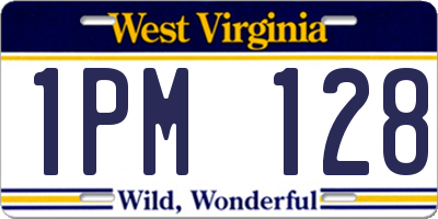 WV license plate 1PM128