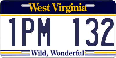 WV license plate 1PM132