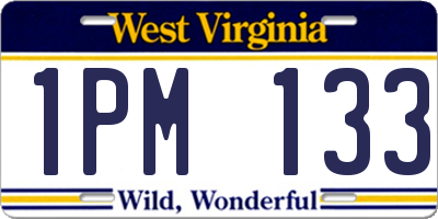 WV license plate 1PM133