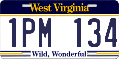 WV license plate 1PM134