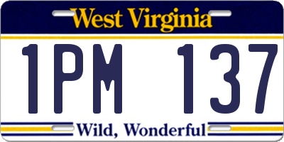 WV license plate 1PM137