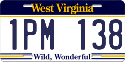 WV license plate 1PM138